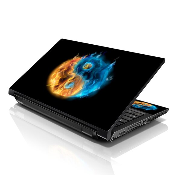 LSS 15.6 & 17.3 Inches Laptop Notebook Skin Sticker Decal - Ying Yang Fire - Picture 1 of 2
